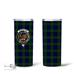 Scottish Bannatyne Clan Tartan Tumbler - Tall Glitter Tumbler Scottish Plaid Tartan Plaid