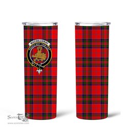 Scottish MacGillivray Clan Tartan Tumbler - Tall Glitter Tumbler Scottish Plaid Tartan Plaid