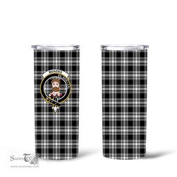 Scottish MENZIES BLACK_WHITE MODERN Clan Tartan Tumbler - Tall Glitter Tumbler Scottish Plaid Tartan Plaid