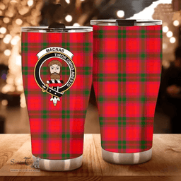 Scottish MacNab Clan Tartan Tumbler - Curved Glitter Tumbler Scottish Plaid Tartan Plaid