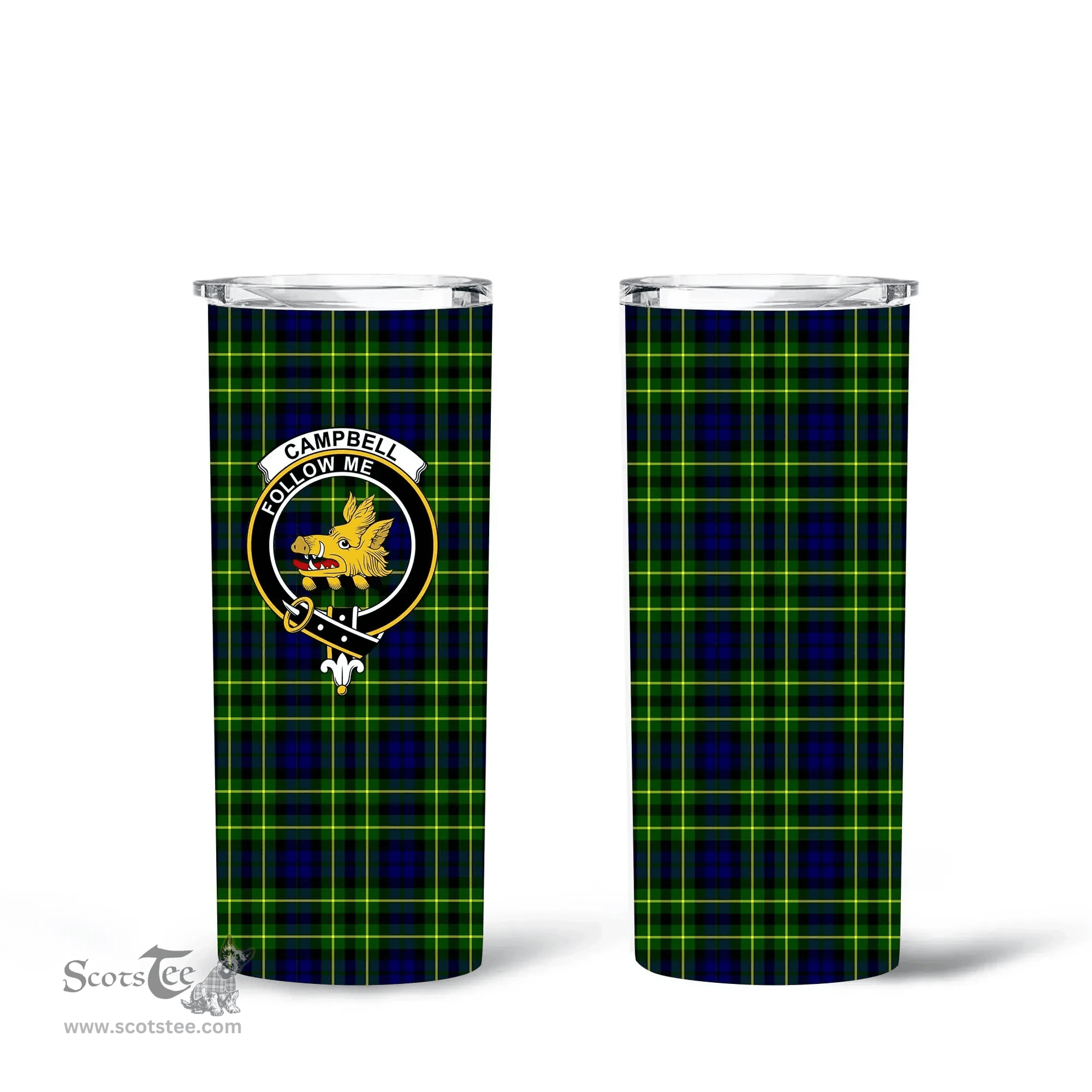 Scottish Campbell of Breadalbane Clan Tartan Tumbler - Tall Glitter Tumbler Scottish Plaid Tartan Plaid