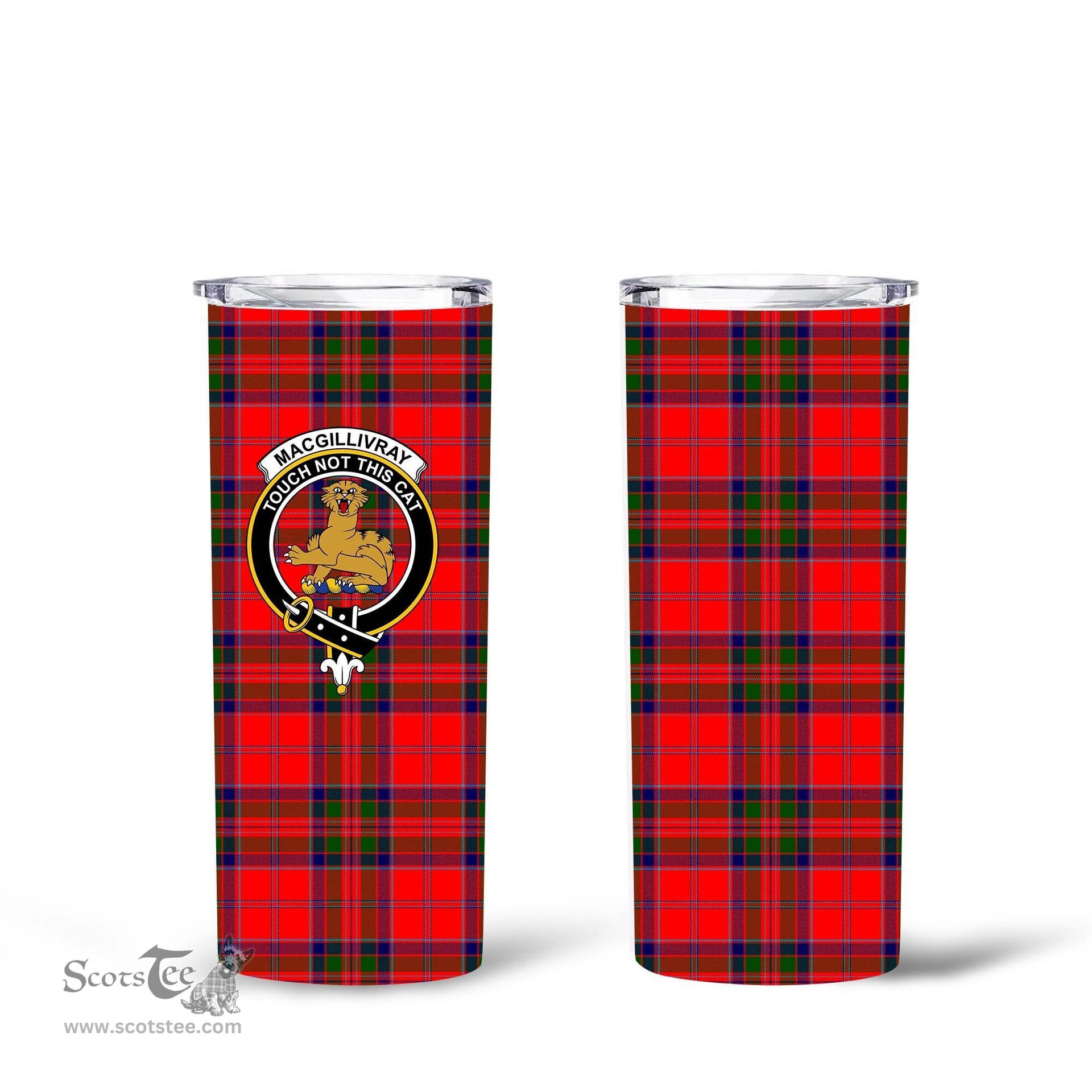 Scottish MacGillivray Clan Tartan Tumbler - Tall Glitter Tumbler Scottish Plaid Tartan Plaid