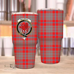 Scottish Moubray Clan Tartan Tumbler - Stainless Steel Glitter Tumbler Scottish Plaid Tartan Plaid