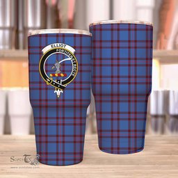 Scottish Elliot Clan Tartan Tumbler - Stainless Steel Glitter Tumbler Scottish Plaid Tartan Plaid