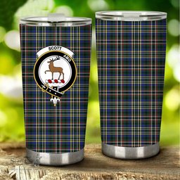 Scottish Scott Green Modern (1) Clan Tartan Tumbler - Stainless Steel Glitter Tumbler Scottish Plaid Tartan Plaid