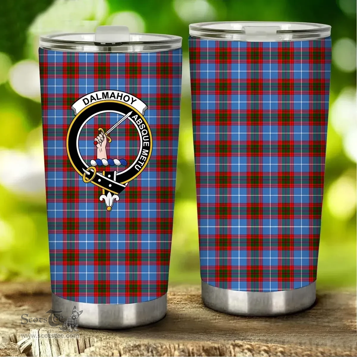 Scottish Dalmahoy Clan Tartan Tumbler - Stainless Steel Glitter Tumbler Scottish Plaid Tartan Plaid