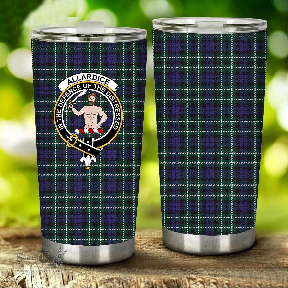 Scottish Allardice Clan Tartan Tumbler - Stainless Steel Glitter Tumbler Scottish Plaid Tartan Plaid