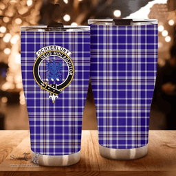 Scottish Ochterlony Clan Tartan Tumbler - Curved Glitter Tumbler Scottish Plaid Tartan Plaid
