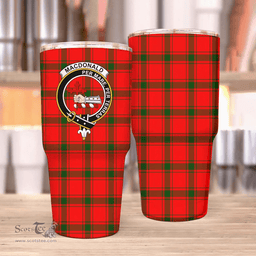Scottish MacDonald (of Sleat) Clan Tartan Tumbler - Stainless Steel Glitter Tumbler Scottish Plaid Tartan Plaid