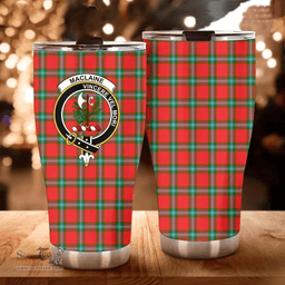 Scottish MACLAINE OF LOCH BULE Clan Tartan Tumbler - Curved Glitter Tumbler Scottish Plaid Tartan Plaid