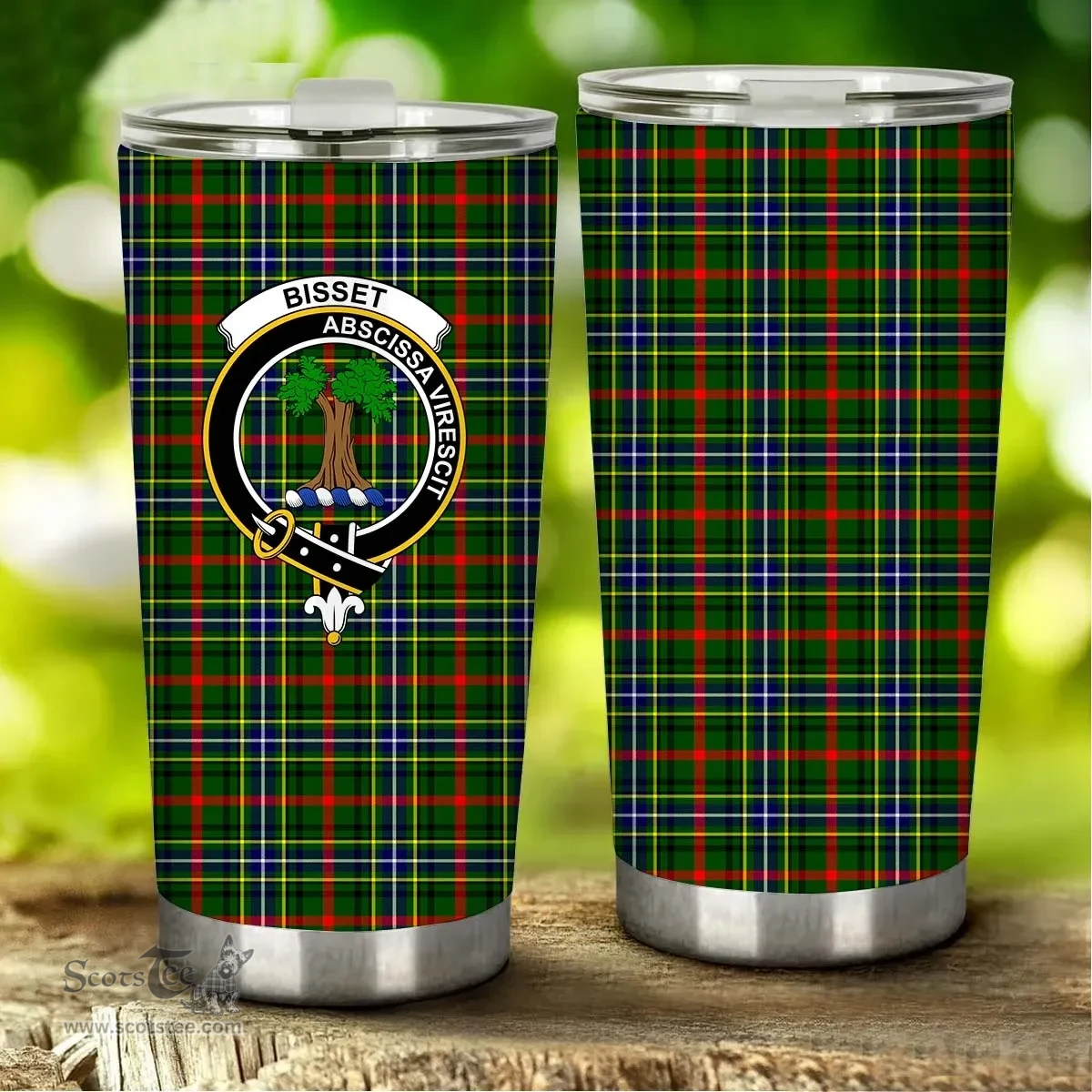 Scottish Bis- Clan Tartan Tumbler - Stainless Steel Glitter Tumbler Scottish Plaid Tartan Plaid