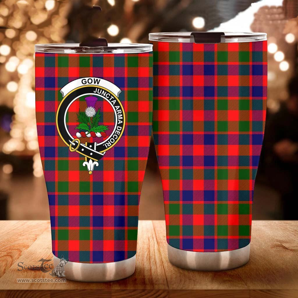 Scottish Gow (of Skeoch) Clan Tartan Tumbler - Curved Glitter Tumbler Scottish Plaid Tartan Plaid