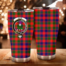 Scottish Gow (of Skeoch) Clan Tartan Tumbler - Curved Glitter Tumbler Scottish Plaid Tartan Plaid