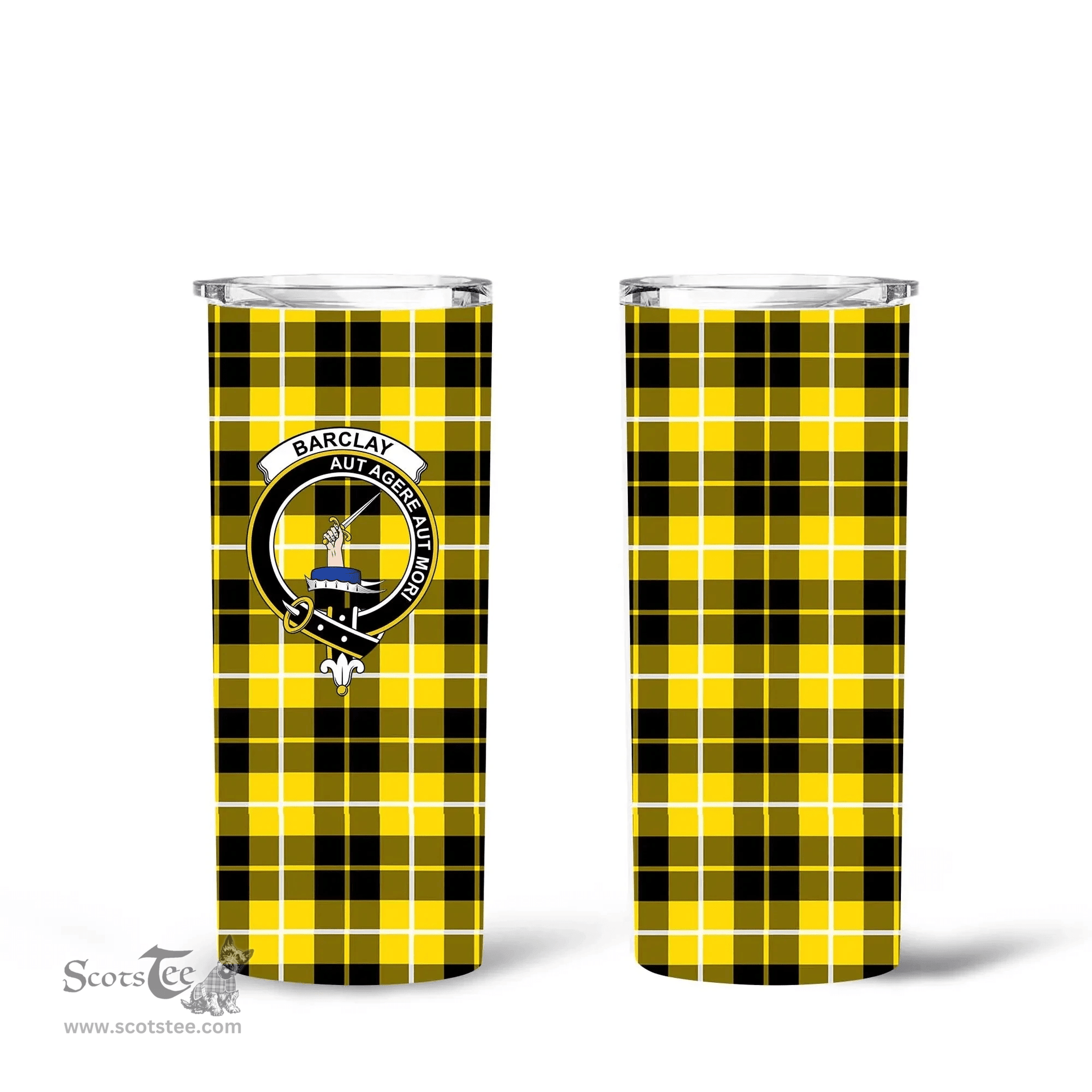 Scottish Barclay Clan Tartan Tumbler - Tall Glitter Tumbler Scottish Plaid Tartan Plaid