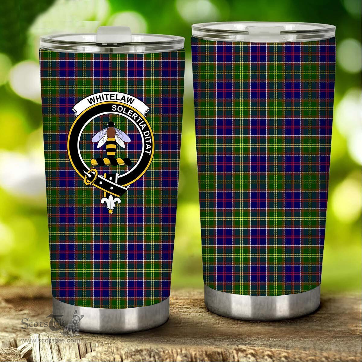 Scottish Whitelaw Clan Tartan Tumbler - Stainless Steel Glitter Tumbler Scottish Plaid Tartan Plaid