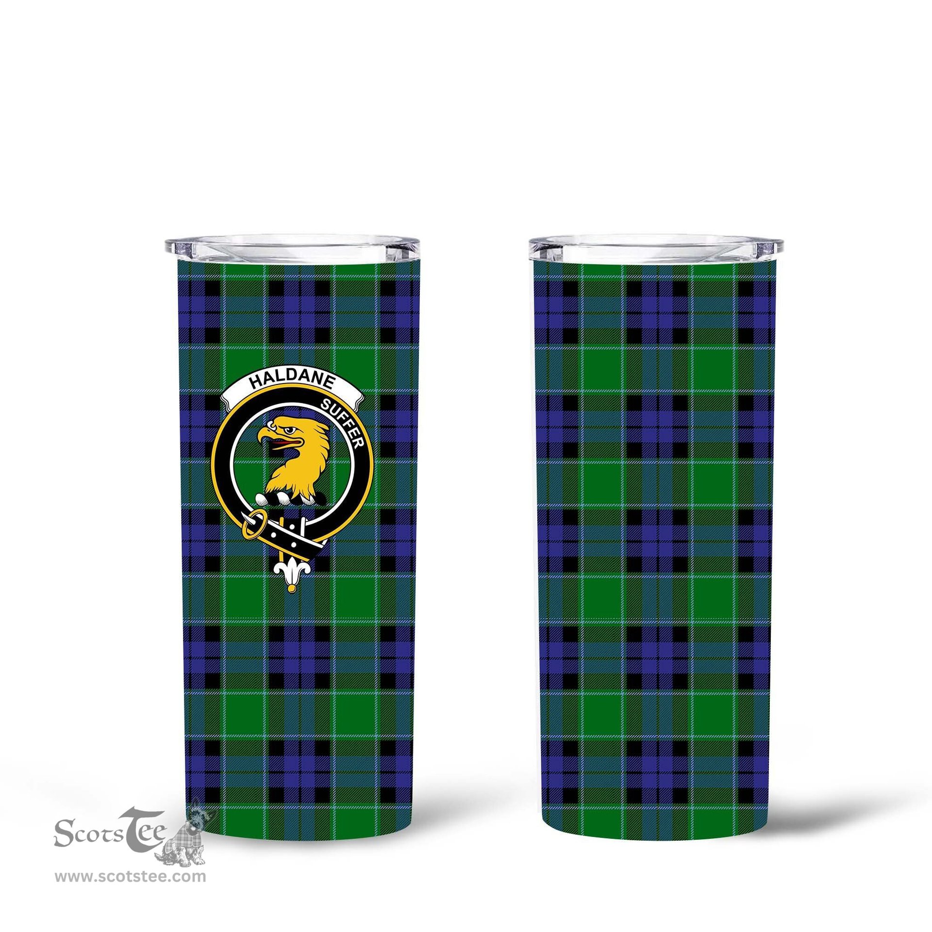 Scottish Haldane Clan Tartan Tumbler - Tall Glitter Tumbler Scottish Plaid Tartan Plaid