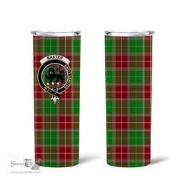 Scottish Baxter Clan Tartan Tumbler - Tall Glitter Tumbler Scottish Plaid Tartan Plaid