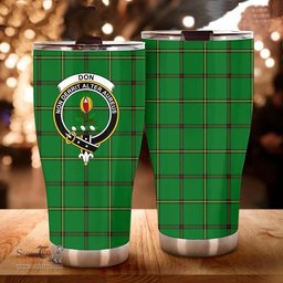 Scottish Don Clan Tartan Tumbler - Curved Glitter Tumbler Scottish Plaid Tartan Plaid