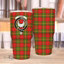 Scottish Leask Clan Tartan Tumbler - Stainless Steel Glitter Tumbler Scottish Plaid Tartan Plaid