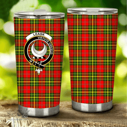 Scottish Leask Clan Tartan Tumbler - Stainless Steel Glitter Tumbler Scottish Plaid Tartan Plaid