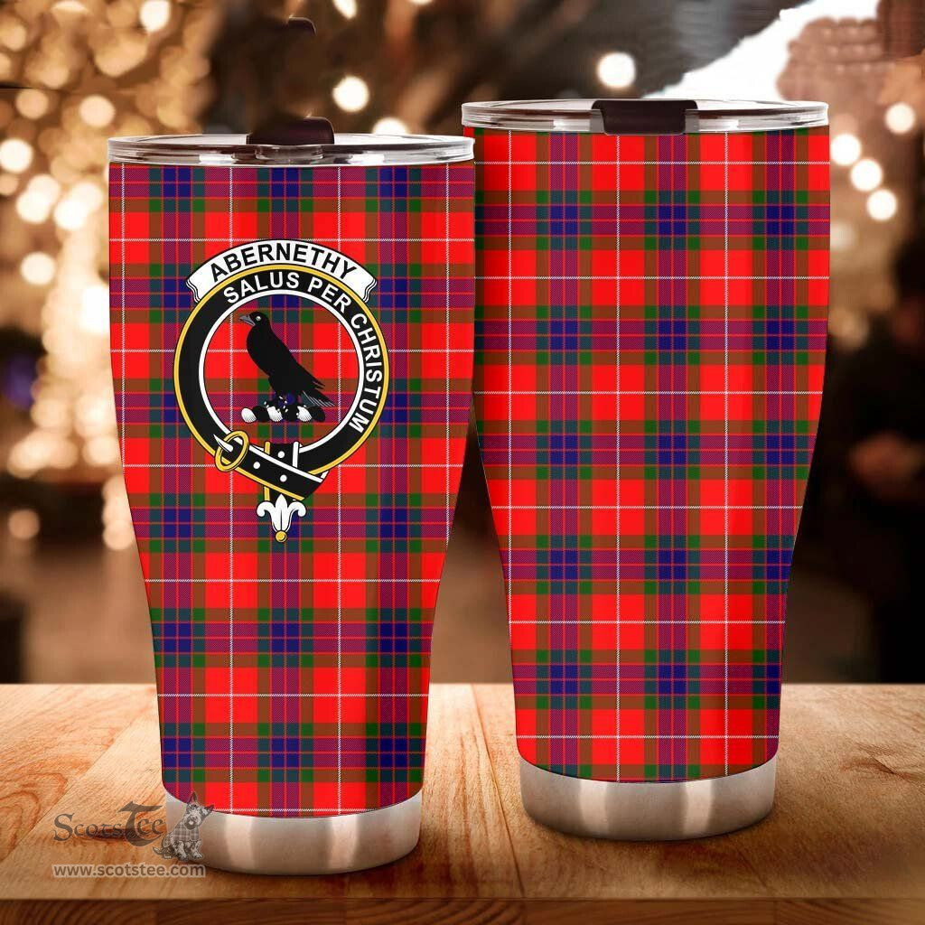 Scottish Abernethy Clan Tartan Tumbler - Curved Glitter Tumbler Scottish Plaid Tartan Plaid
