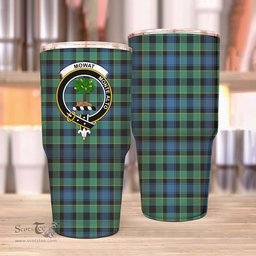 Scottish Mowat (of Inglistoun) Clan Tartan Tumbler - Stainless Steel Glitter Tumbler Scottish Plaid Tartan Plaid