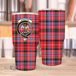 Scottish Straiton Clan Tartan Tumbler - Stainless Steel Glitter Tumbler Scottish Plaid Tartan Plaid