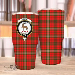 Scottish Scott Clan Tartan Tumbler - Stainless Steel Glitter Tumbler Scottish Plaid Tartan Plaid