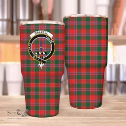 Scottish Dalziell Clan Tartan Tumbler - Stainless Steel Glitter Tumbler Scottish Plaid Tartan Plaid