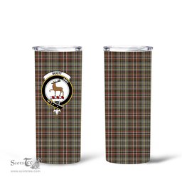 Scottish Scott Green Weathered Clan Tartan Tumbler - Tall Glitter Tumbler Scottish Plaid Tartan Plaid