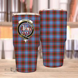 Scottish Trotter Clan Tartan Tumbler - Stainless Steel Glitter Tumbler Scottish Plaid Tartan Plaid