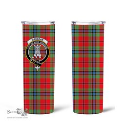 Scottish MacLean Clan Tartan Tumbler - Tall Glitter Tumbler Scottish Plaid Tartan Plaid