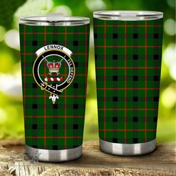Scottish Lennox (Lennox Kincaid) Clan Tartan Tumbler - Stainless Steel Glitter Tumbler Scottish Plaid Tartan Plaid