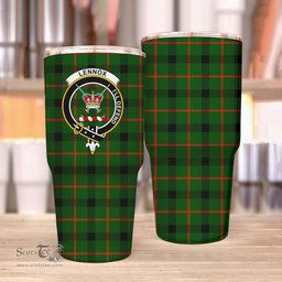 Scottish Lennox (Lennox Kincaid) Clan Tartan Tumbler - Stainless Steel Glitter Tumbler Scottish Plaid Tartan Plaid