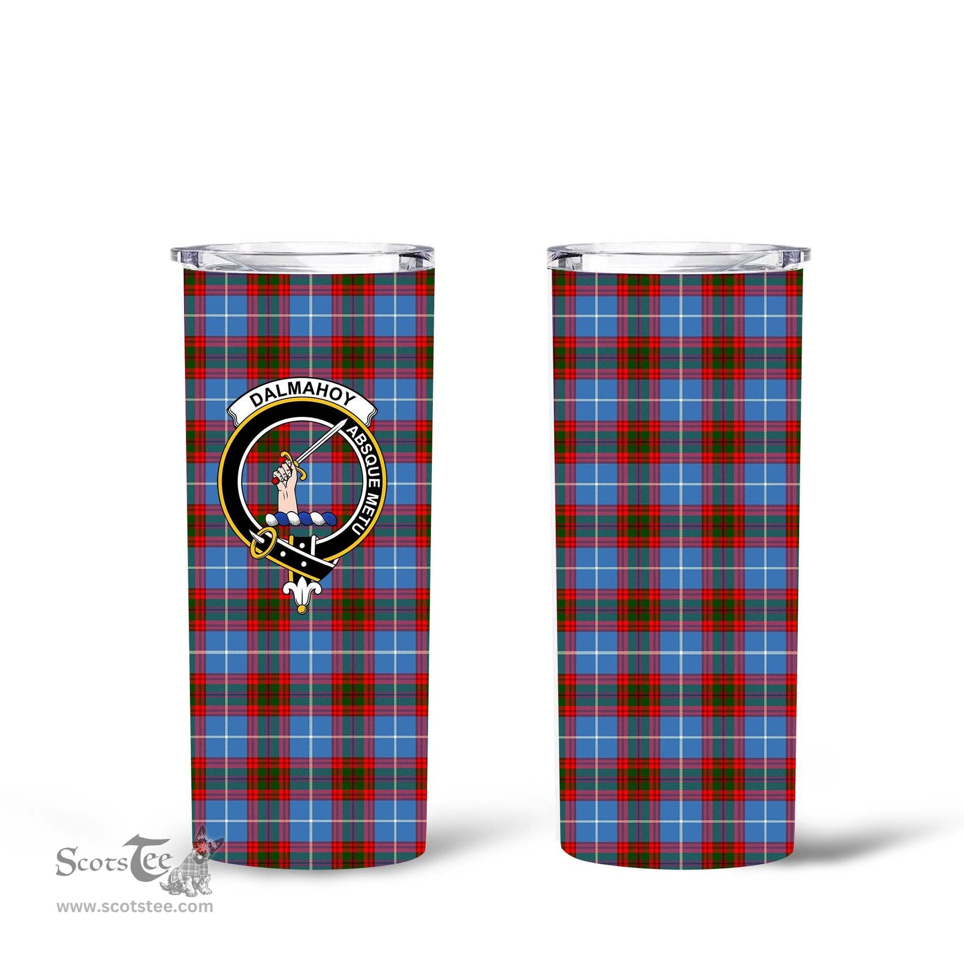 Scottish Dalmahoy Clan Tartan Tumbler - Tall Glitter Tumbler Scottish Plaid Tartan Plaid