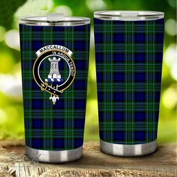 Scottish MacCallum Clan Tartan Tumbler - Stainless Steel Glitter Tumbler Scottish Plaid Tartan Plaid