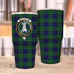 Scottish MacCallum Clan Tartan Tumbler - Stainless Steel Glitter Tumbler Scottish Plaid Tartan Plaid