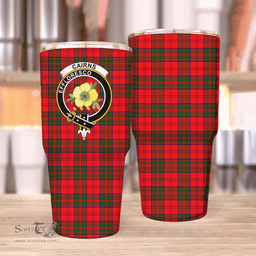 Scottish Cairns Clan Tartan Tumbler - Stainless Steel Glitter Tumbler Scottish Plaid Tartan Plaid