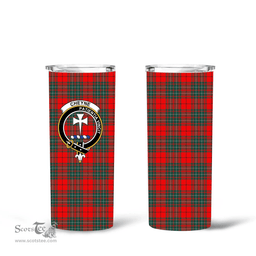Scottish Cheyne Clan Tartan Tumbler - Tall Glitter Tumbler Scottish Plaid Tartan Plaid