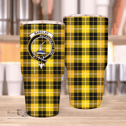 Scottish Barclay Clan Tartan Tumbler - Stainless Steel Glitter Tumbler Scottish Plaid Tartan Plaid
