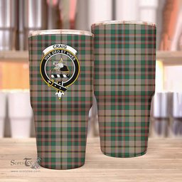 Scottish Craig Ancient Clan Tartan Tumbler - Stainless Steel Glitter Tumbler Scottish Plaid Tartan Plaid