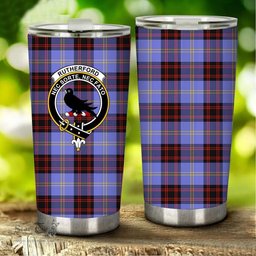 Scottish Rutherford Clan Tartan Tumbler - Stainless Steel Glitter Tumbler Scottish Plaid Tartan Plaid
