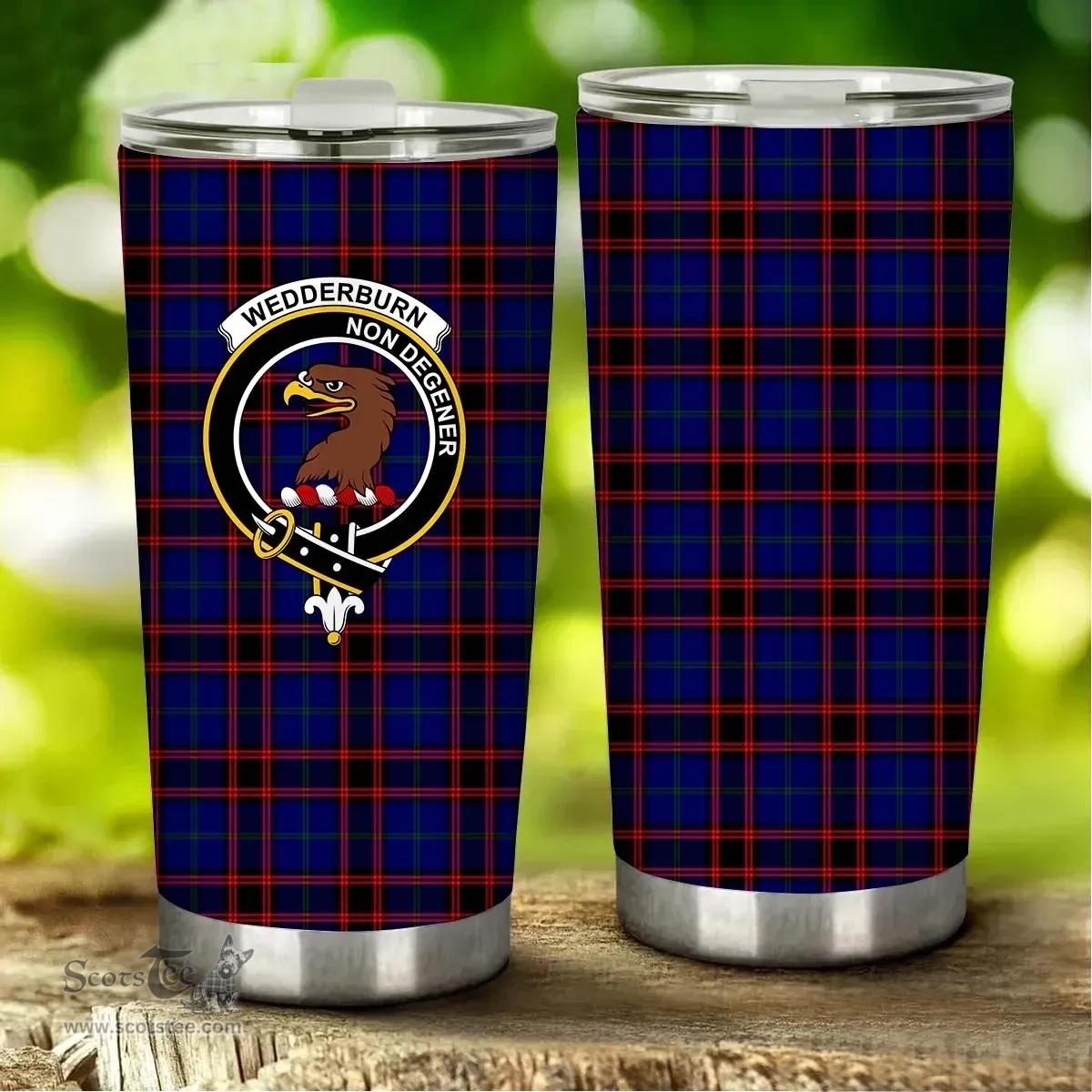 Scottish Wedderburn Clan Tartan Tumbler - Stainless Steel Glitter Tumbler Scottish Plaid Tartan Plaid