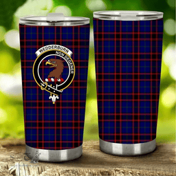 Scottish Wedderburn Clan Tartan Tumbler - Stainless Steel Glitter Tumbler Scottish Plaid Tartan Plaid