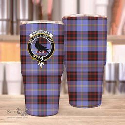 Scottish Rutherford Clan Tartan Tumbler - Stainless Steel Glitter Tumbler Scottish Plaid Tartan Plaid