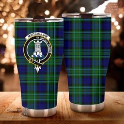 Scottish MacCallum Clan Tartan Tumbler - Curved Glitter Tumbler Scottish Plaid Tartan Plaid