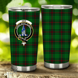 Scottish Ged Clan Tartan Tumbler - Stainless Steel Glitter Tumbler Scottish Plaid Tartan Plaid