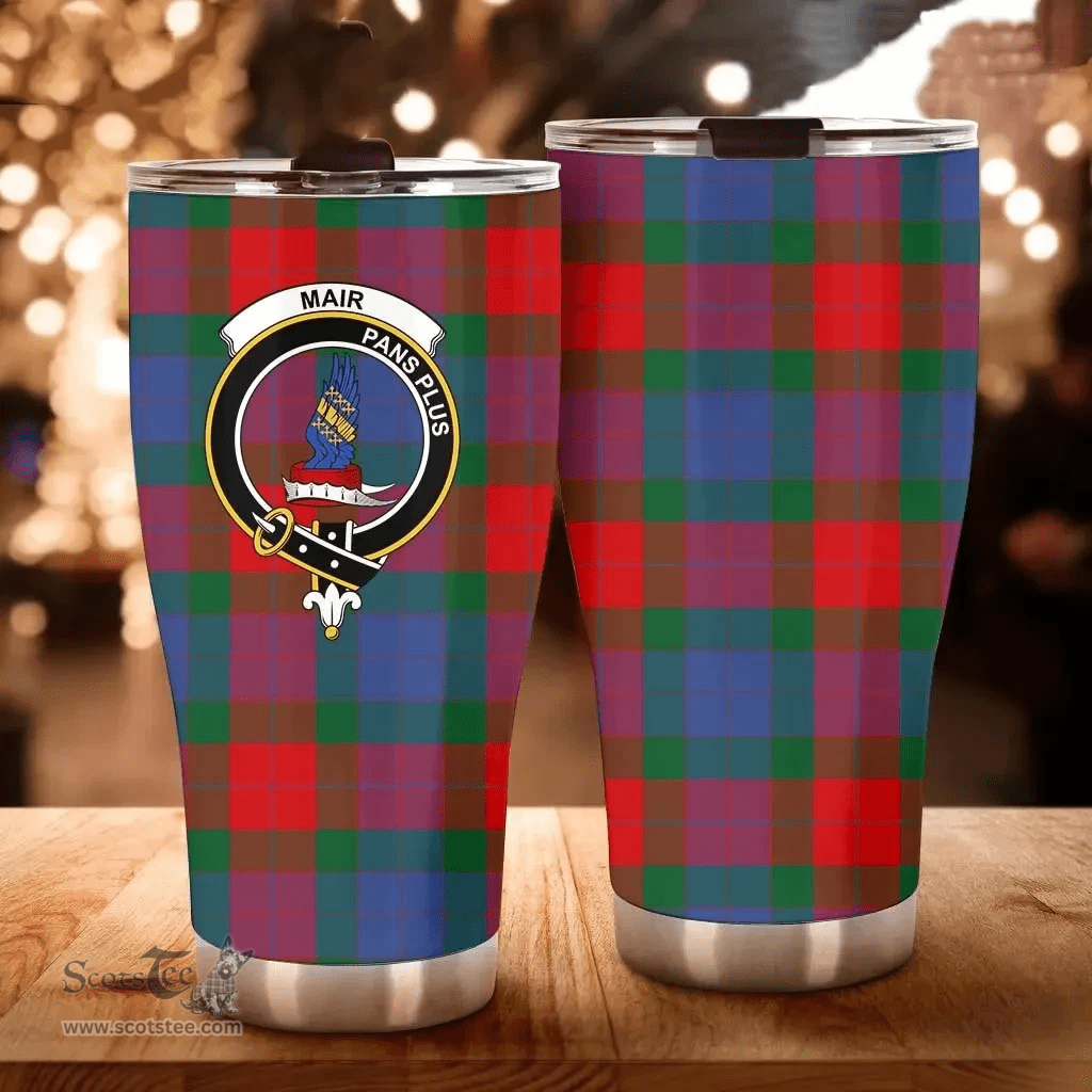 Scottish Mar Clan Tartan Tumbler - Curved Glitter Tumbler Scottish Plaid Tartan Plaid