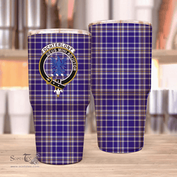 Scottish Ochterlony Clan Tartan Tumbler - Stainless Steel Glitter Tumbler Scottish Plaid Tartan Plaid