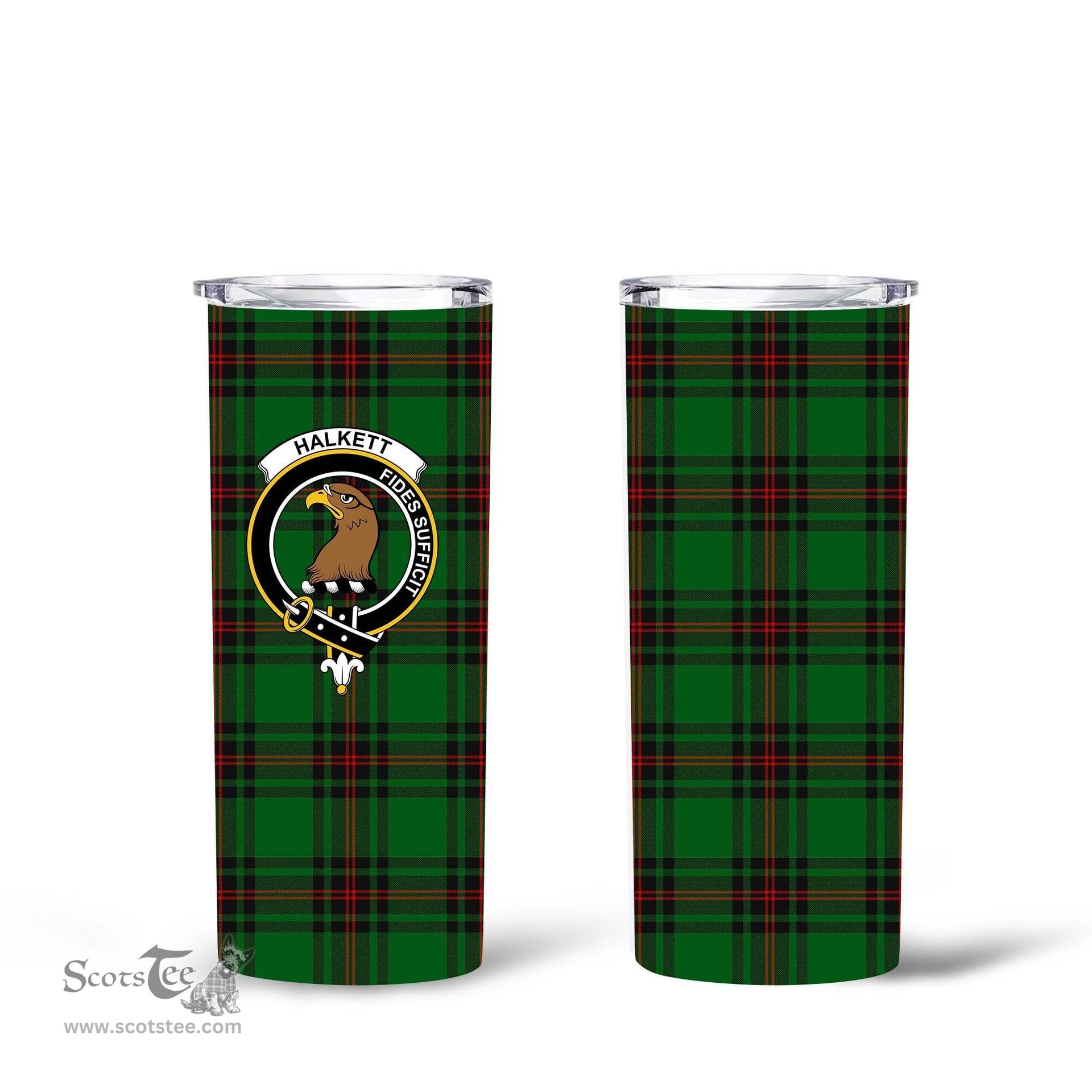 Scottish Halkett Clan Tartan Tumbler - Tall Glitter Tumbler Scottish Plaid Tartan Plaid